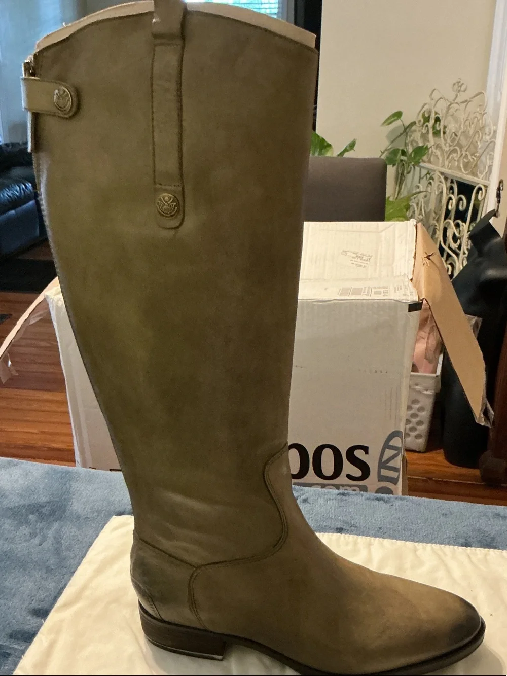 Sam Edelman Tall Leather Over-the-Knee Boots in Taupe